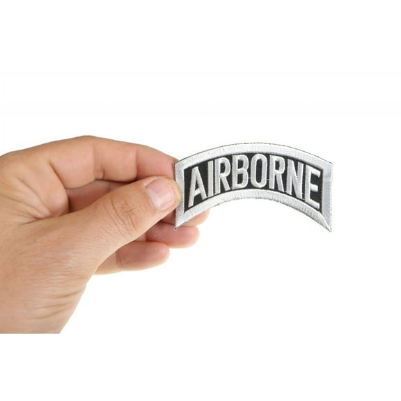 Patch, Small Embroidered Rocker (Iron-On or Sew-On), Army Airborne Tactical Military Patch, 3" x 1.75" Arch