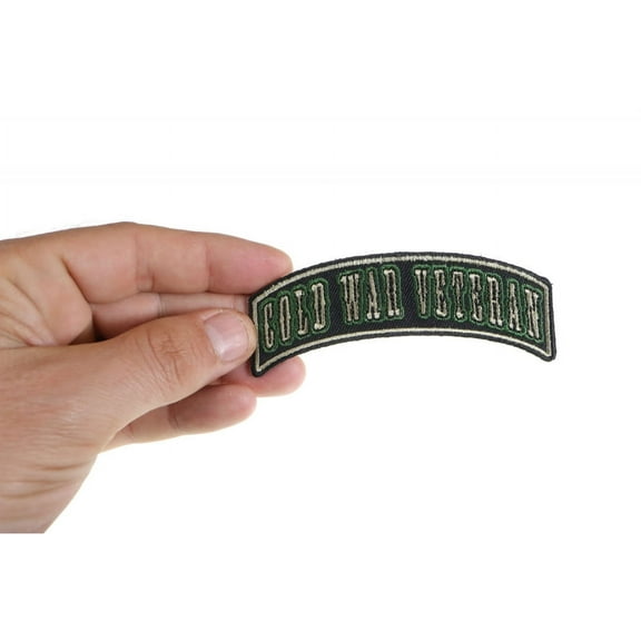 Patch, Small Embroidered Rocker (Iron-On or Sew-On), Cold War Veteran Military, 4" x 1.5" Arch