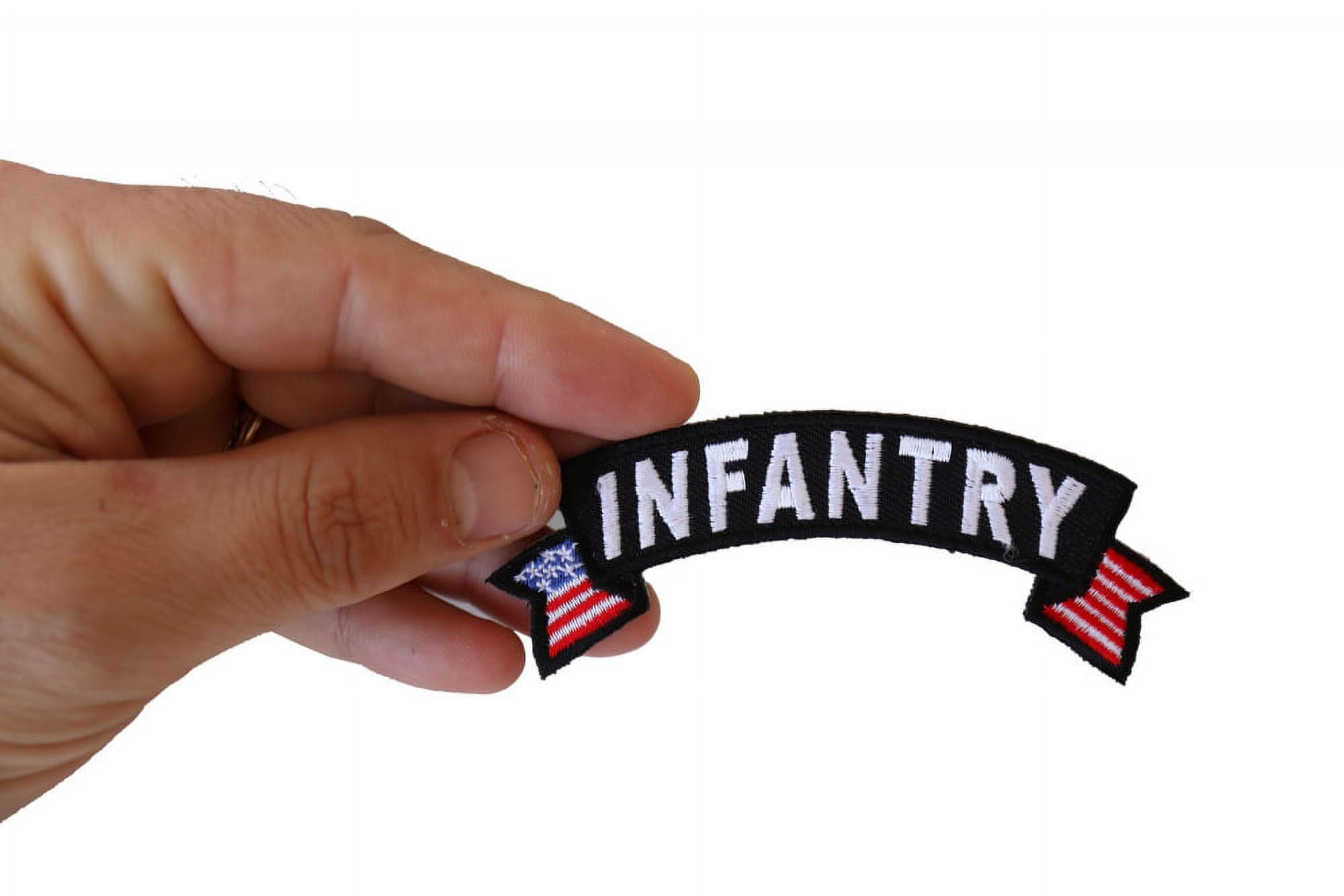 Infantry Rocking Patch, Small Embroidered Rocker (Iron-On or Sew-On), Infantry Military ...