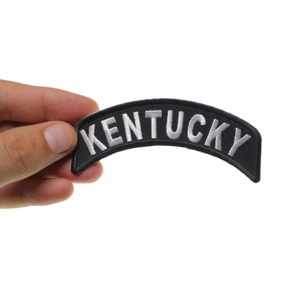 Patch, Small Embroidered Rocker (Iron-On or Sew-On), Kentucky State Patch, 4" x 1.75" Arch