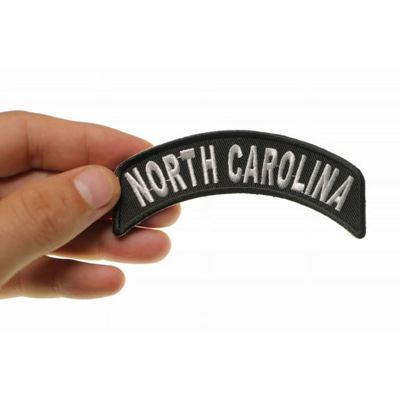 Patch, Small Embroidered Rocker (Iron-On or Sew-On), North Carolina State Patch, 4" x 1.75" Arch