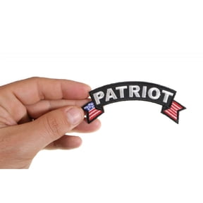 Patch, Small Embroidered Rocker (Iron-On or Sew-On), Patriot United States Flag Tactical Military, 4" x 1.5" Arch