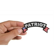 Patch, Small Embroidered Rocker Iron-On or Sew-On, Patriot United States Flag Tactical Military, 4 x 1.5 Arch