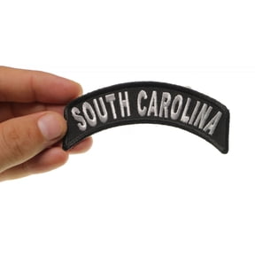 Patch, Small Embroidered Rocker (Iron-On or Sew-On), South Carolina State Patch, 4" x 1.75" Arch