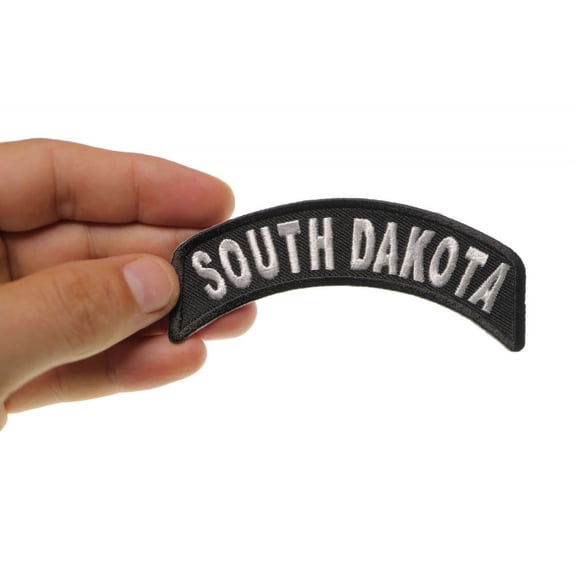 Patch, Small Embroidered Rocker (Iron-On or Sew-On), South Dakota State Patch, 4" x 1.75" Arch