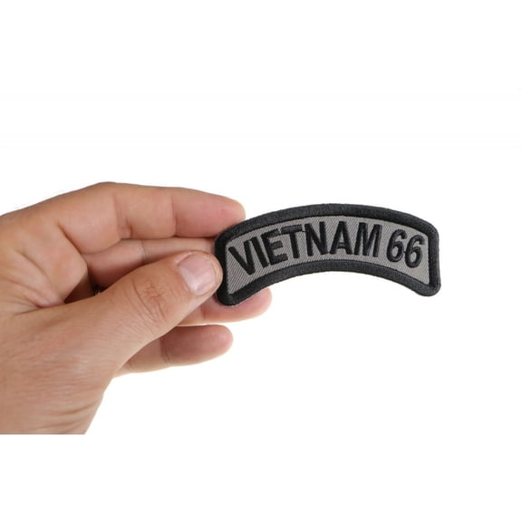 Patch, Small Embroidered Rocker (Iron-On or Sew-On), Vietnam 1966 Tour Patch Military Service, 3.5" x 1.5" Arch