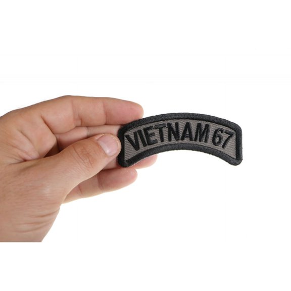 Patch, Small Embroidered Rocker (Iron-On or Sew-On), Vietnam 1967 Tour Patch Military Service, 3.5" x 1.5" Arch
