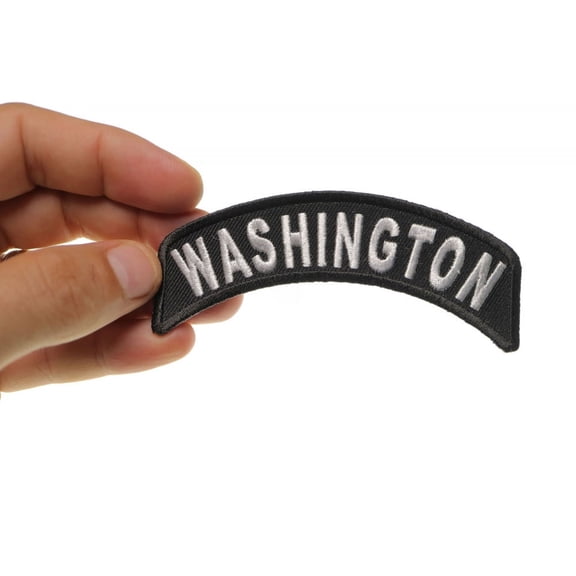 Patch, Small Embroidered Rocker (Iron-On or Sew-On), Washington State Patch, 4" x 1.75" Arch