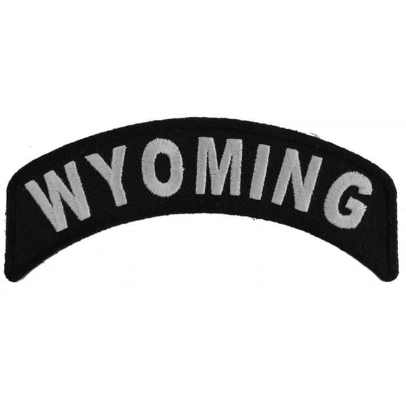 Patch, Small Embroidered Rocker (Iron-On or Sew-On), Wyoming State Patch, 4" x 1.75" Arch