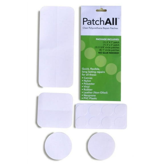 PatchAll Clear Repair Tape Waterproof For Vinyl Leather and Canvas, Multi-Patch Kit