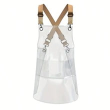 Patched Pockets Waterproof Apron Work Apron Oil Resistant Barber Apron Unisex TPU For Kitchen Hair Salon Barber Barista Household Supplies 1pc Brown