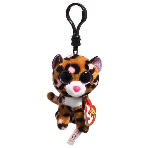 Ty Beanie Boos (Plastic Key Clip) - Patches the Leopard – Glitter Eyes - Stuffed Animal