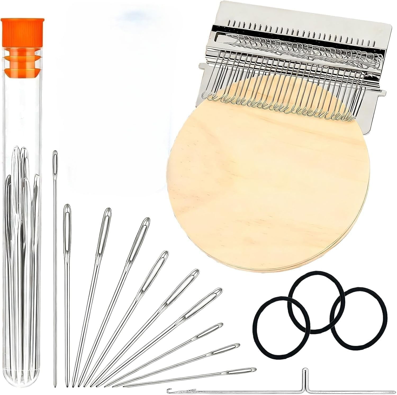 Patchmaker 2.0 Kit, Knitting Kit for Beginners, Portable Patch Darning Kit, Patchwork Weaving Tool Set for Quickly Sewing Repair, Sewing (14 Hooks)