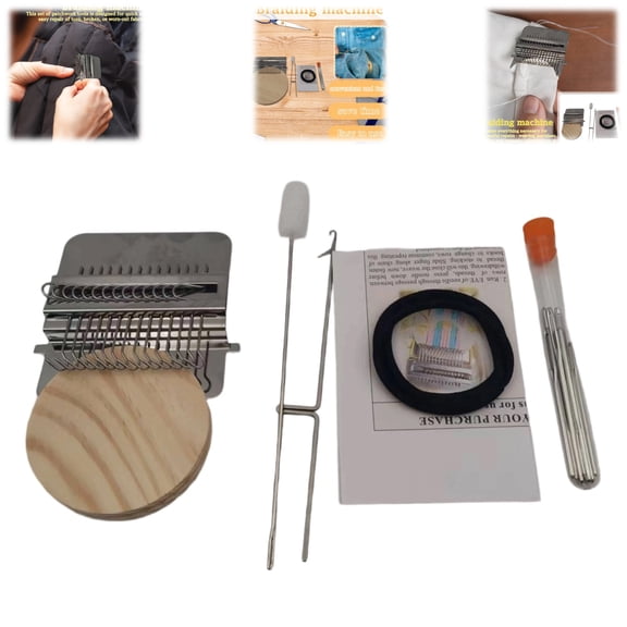 Patchmaker 2.0 Kit, Loom Knitting Kit, Patch Kit Weaving Loom, Mini Portable Patch Darning Loom Kit, Patchwork Weaving Tool Set for Quickly Sewing Repair, Loom Knitting Kit for Beginners