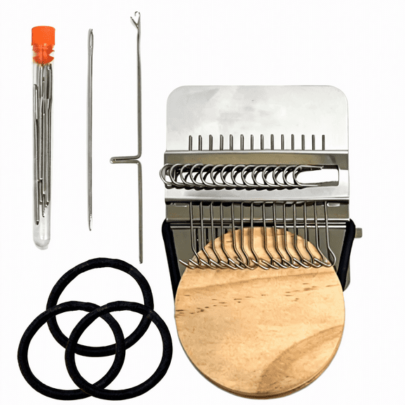 Patchmaker Loom, Mini Darning Loom for Clothes Mending, Weaving Tool Set for DIY Repairs, Ideal for Patchwork, Sewing, and Crafting(14 Needles)
