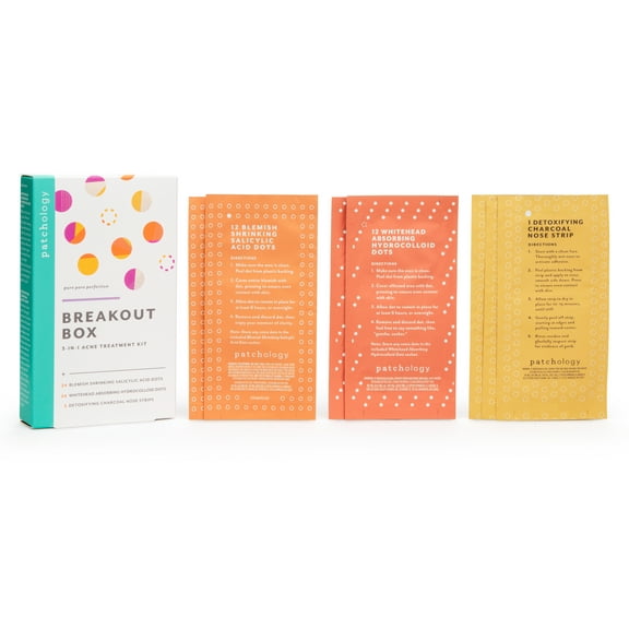 Patchology Blemish Breakout Box Skin Care Acne Treatment, Pimple Patches and Nose Strips with Salicylic Acid, 3 Piece Set