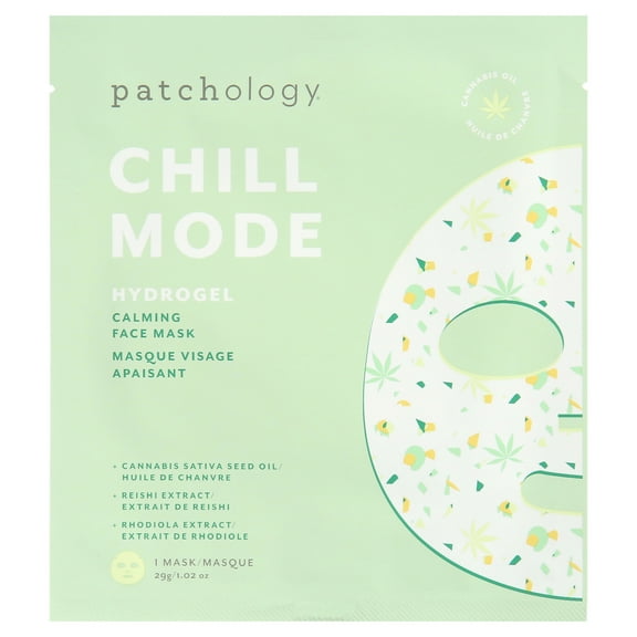 Patchology Chill Mode Hydrogel Calming Sheet Face Mask for Beauty Skincare, 1.02 oz