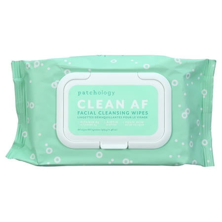 Patchology Clean AF Facial Cleansing Face Wipes, 60 Count