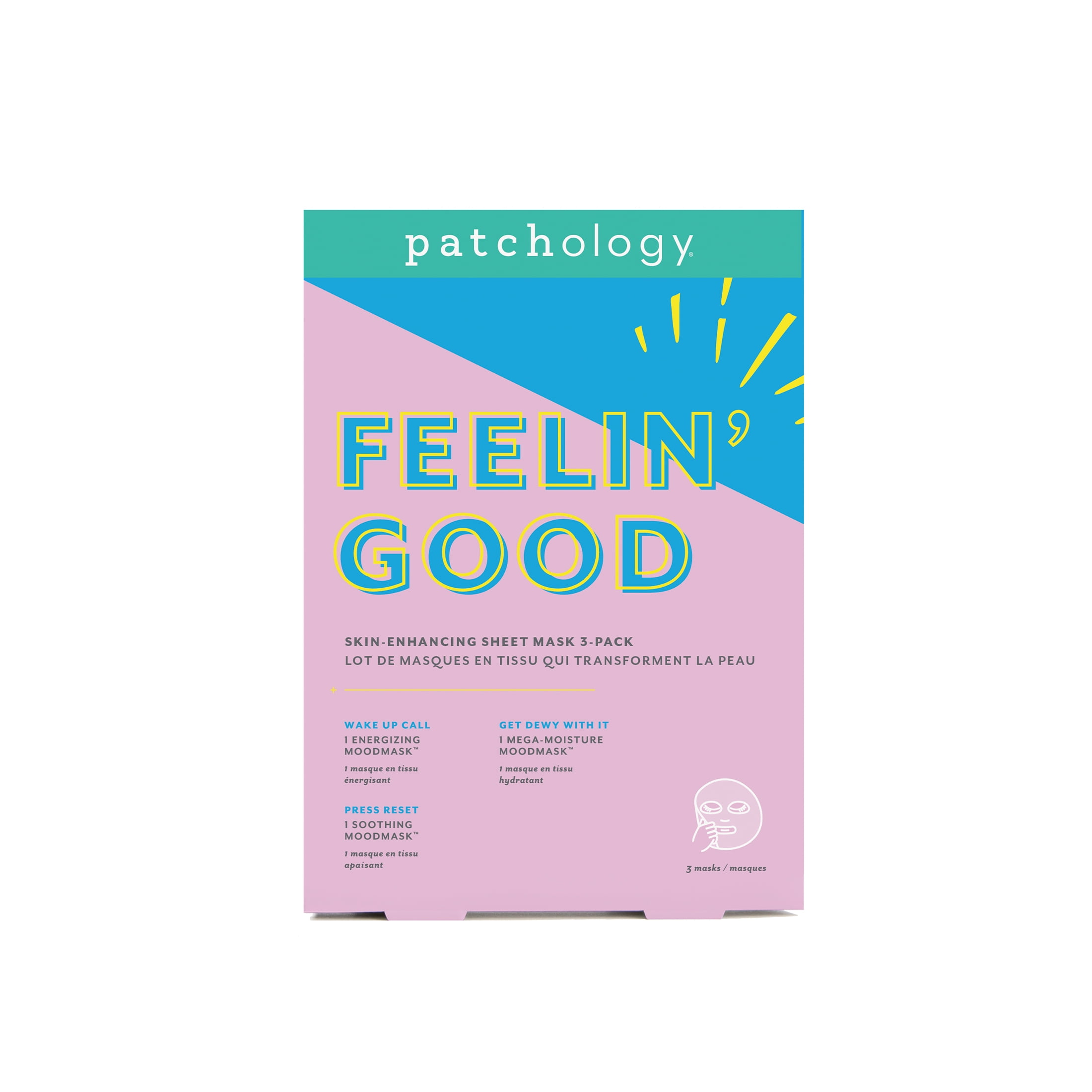 Patchology Feelin' Good Skin-Enhancing Sheet Mask Skin Care Kit, 3 Pack