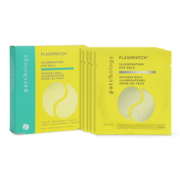 Patchology Flash Patch Illuminating Under Eye Sheet Mask for Dark Circles with Vitamin C, 5ct