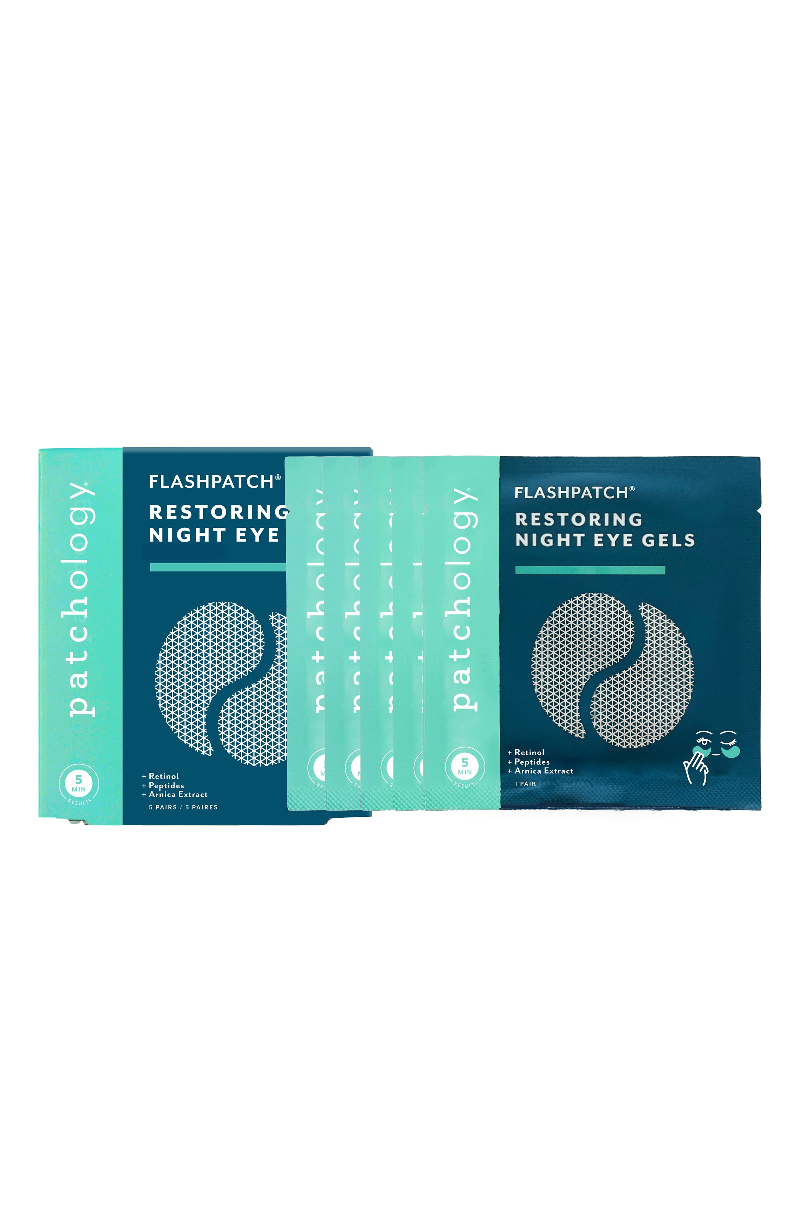 Patchology Flash Patch Skin Care Restoring Under Eye Retinol Mask for Dark Circles, 5 ct