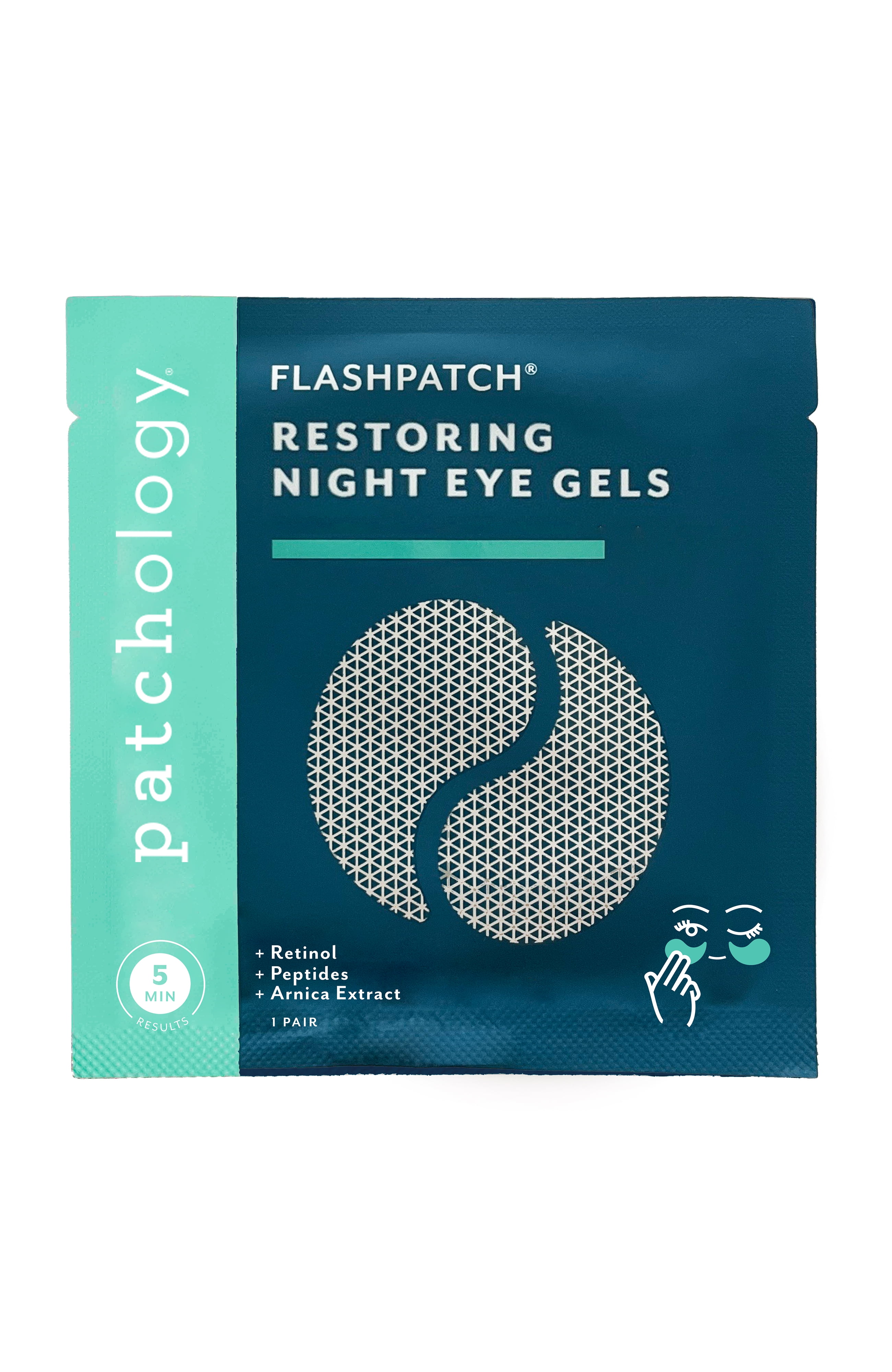 Patchology FlashPatch Restoring Night Under Eye Face Mask Gels, Single Pack