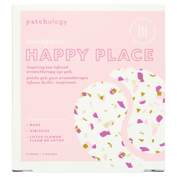 Patchology Moodpatch Happy Place Puffiness and Wrinkles Reducer Under Eye Masks Gel Skin Care, 5 Pack