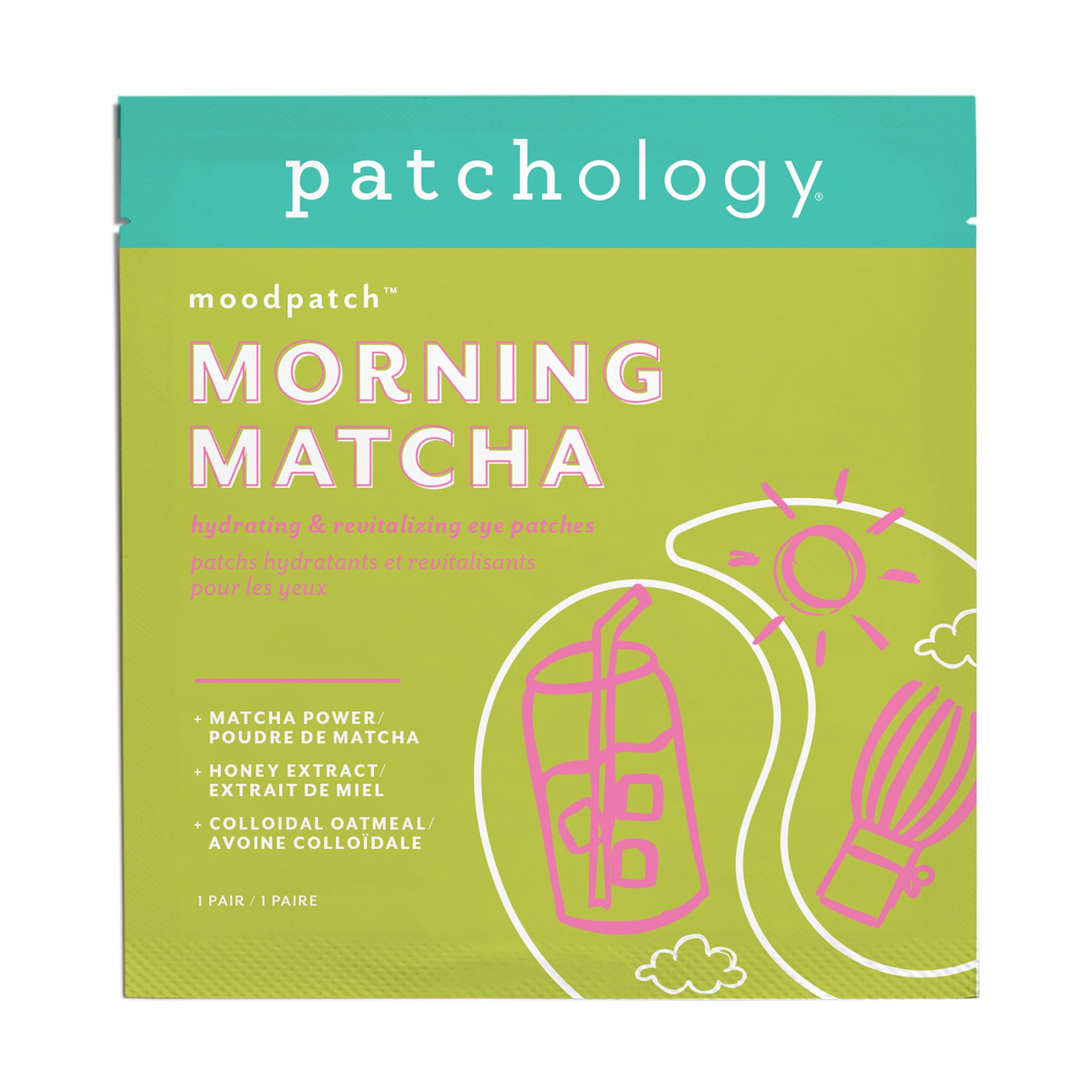 Patchology Energizing Morning Matcha Under-Eye Mask, 1 Pair