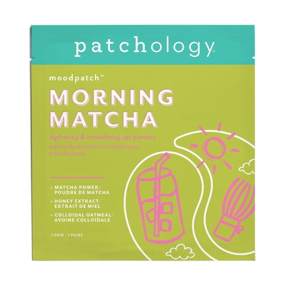 Patchology Energizing Morning Matcha Under-Eye Mask, 1 Pair