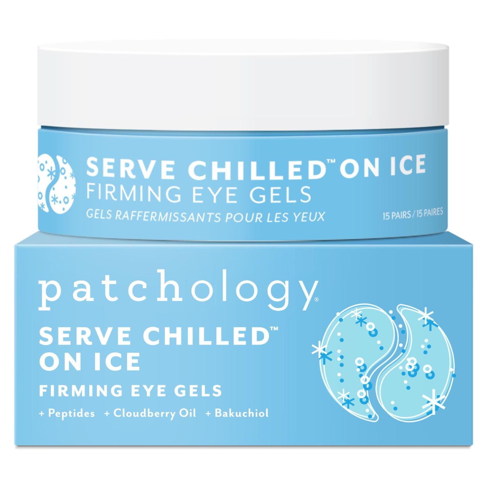 Patchology Serve Chilled On Ice Firming Eye Gels - 15 Pairs | Hydrating \u0026 Firming