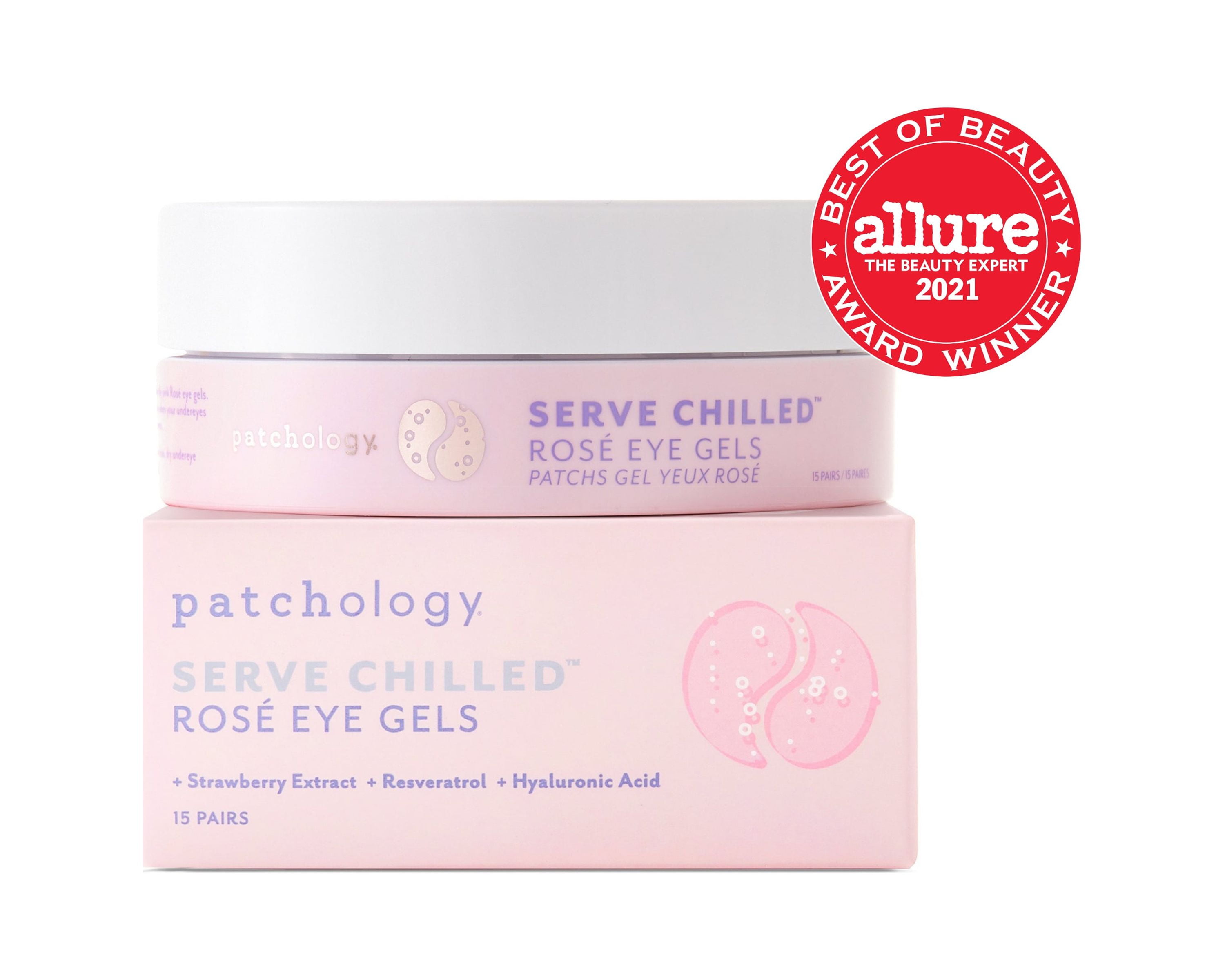 Patchology Serve Chilled Rose Eye Masks Gel, 15 Pack