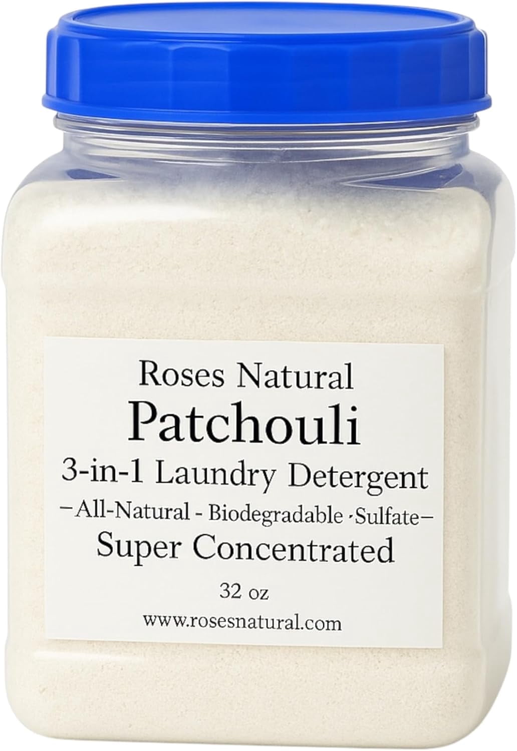 Patchouli 3-in-1 Laundry Detergent, Super Concentrated, All-Natural, Sulfate-Free, 32 oz, Non-Toxic, Stain Remover, Vegan-Friendly,