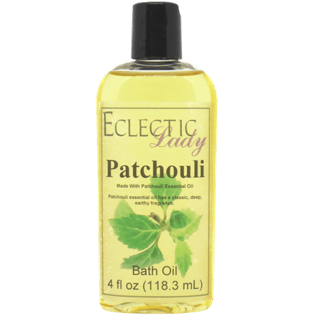 Patchouli Bath Oil - Scented Body Oil - Relaxing & Moisturizing Bathing Oil - Fragrance Body Oil For Dry & Rough Sensitive Skin - 4 oz