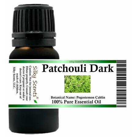 Patchouli Dark Essential Oil 5 ml (1/6 fl oz) - 100% Pure and Natural by Silky Scents