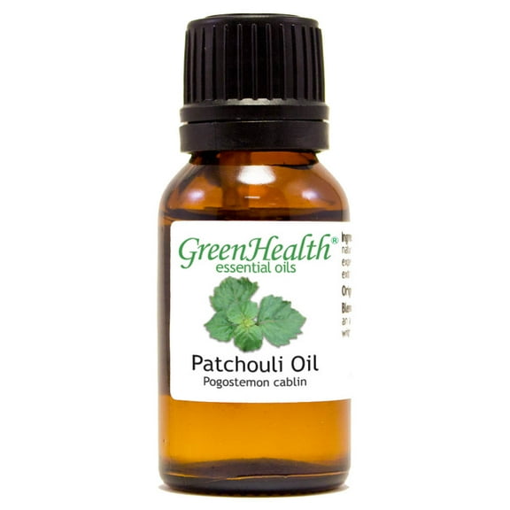 Patchouli Essential Oil - 1/2 fl oz (15 ml) Glass Bottle w/ Euro Dropper - 100% Pure Essential Oil by GreenHealth