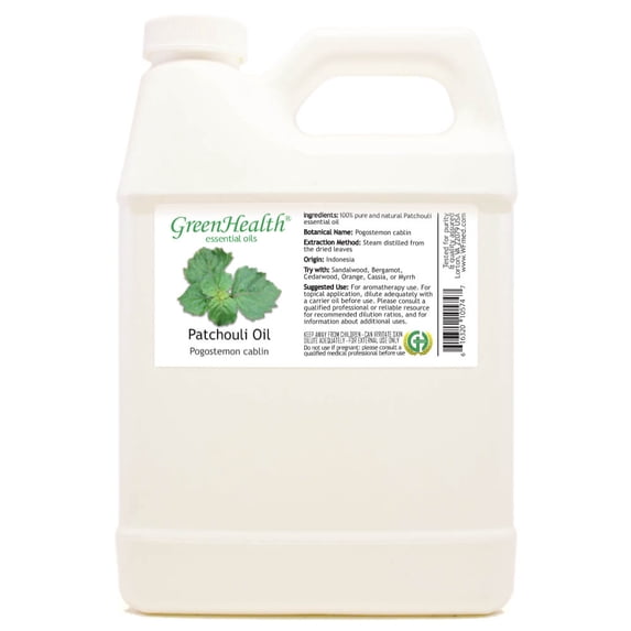 Patchouli Essential Oil - 32 fl oz (946 ml) Plastic Jug w/ Cap - 100% Pure Essential Oil by GreenHealth