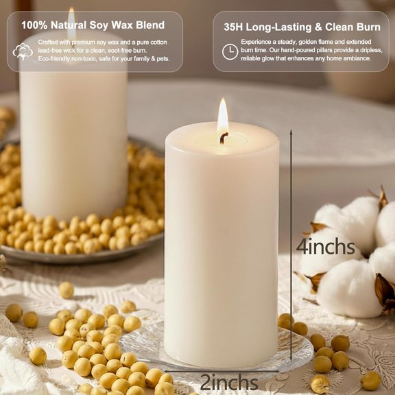 Patchouli Frankincense Scented Pillar Candles, Handmade Soy Pillar Candles for Home, 105 Hours Immeiscent Aromatherapy Candle Clean Burning for Bathroom Living Room,2x4 inch