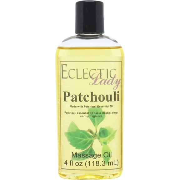 Patchouli Massage Oil by Eclectic Lady, 4 oz, Sweet Almond Oil and Jojoba Oil