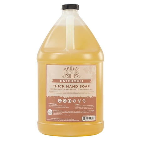 Patchouli Organic Castile Liquid Hand Soap 1 Gallon Refill Adams Handmade Soap