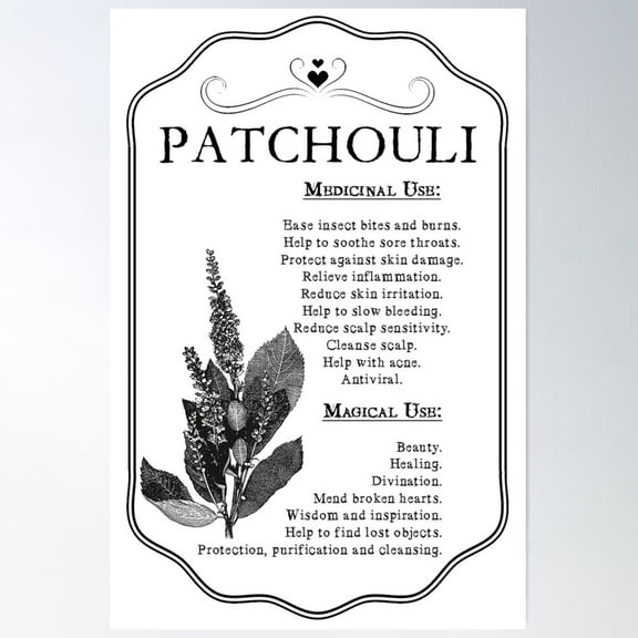 Patchouli Poster Wall Art, Modern Wall Decor For Living Room Bedroom, 12x18 UNFRAMED
