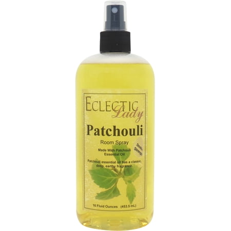 Patchouli Room Spray by Eclectic Lady (Double Strength), 16 Ounces, Fragrant Aromatic Room Mist For Home, Room, Office, Made with Essential Oils