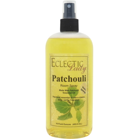 Patchouli Room Spray by Eclectic Lady (Double Strength), 16 Ounces, Fragrant Aromatic Room Mist For Home, Room, Office, Made with Essential Oils