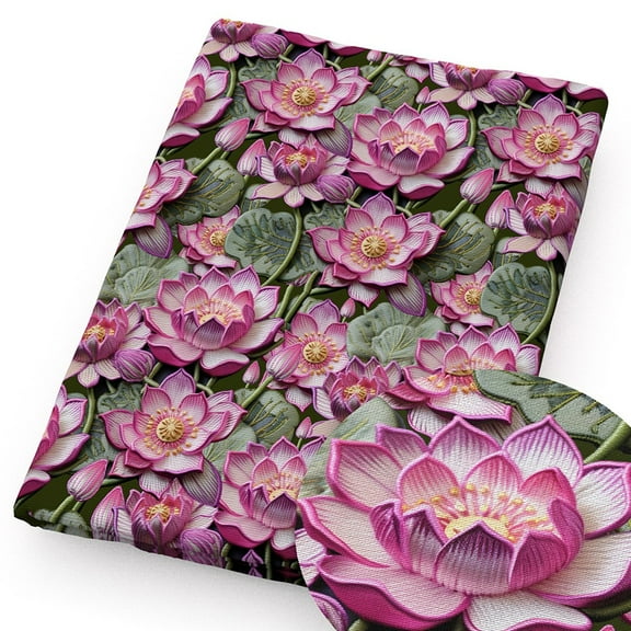 Patchwork 3D Flowers Printed Polyester Cotton Fabric for Sewing Quilt Fabrics