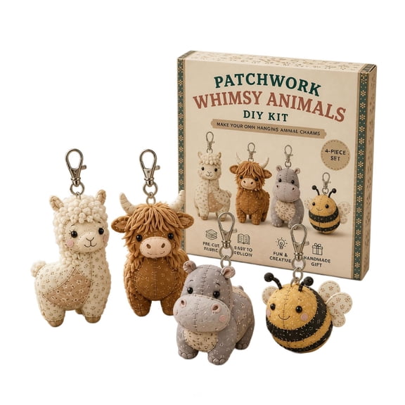 Patchwork Animal Keychain DIY Kit Handmade Hanging Charm Craft Set With 1 Piece Precut Fabric Material Pack For Diy Art Craft Lovers