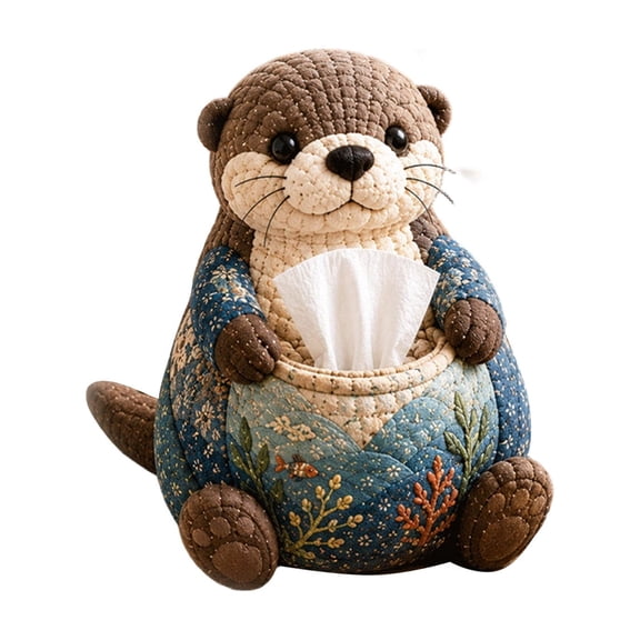 Patchwork Animal Ornament Kit, Handmade Sewing Wild Animals Tissue Box DIY Set, Cute Animal Quilted Sewing Craft Kit for Adults & Beginners, Woodland Animal Sewing Craft with Pre-Cut Fabric