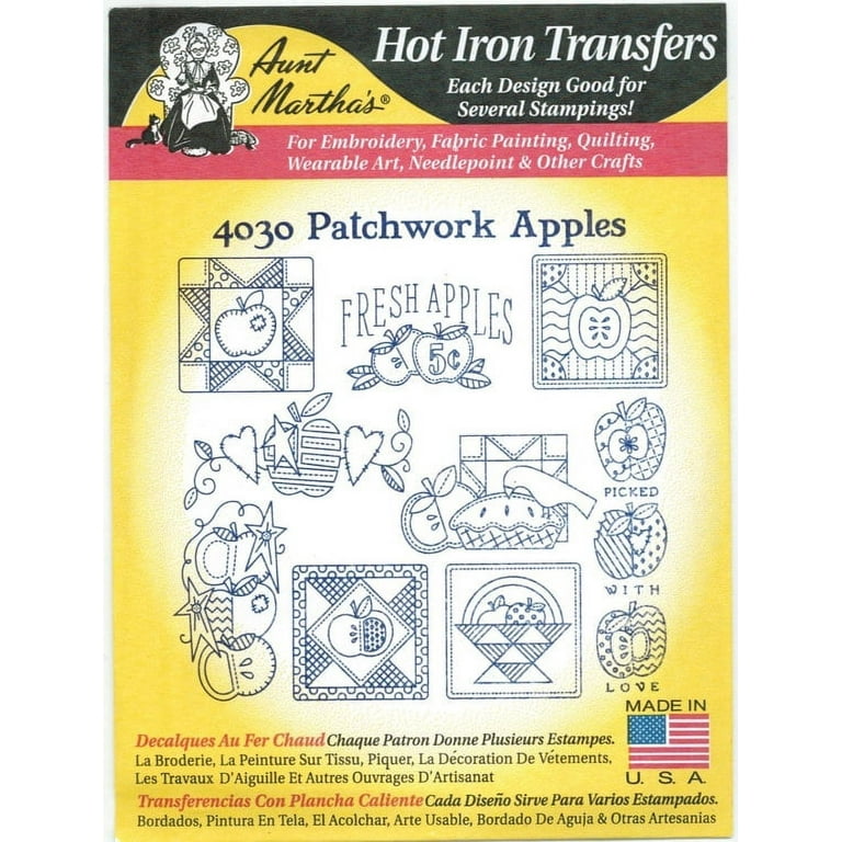 Aunt Martha's Hot Iron Transfers for Embroidery, Fabric Painting, & Other  Crafts 