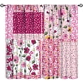 thumbnail image 1 of Patchwork Blackout Curtains Rustic Colorful Wildflowers Blooming Flowers Bohemian Farmhouse Country Girls Women Bedroom Living Room Rod Pocket Decoration Window Drapes 2 Panels W52xL84in, 1 of 6