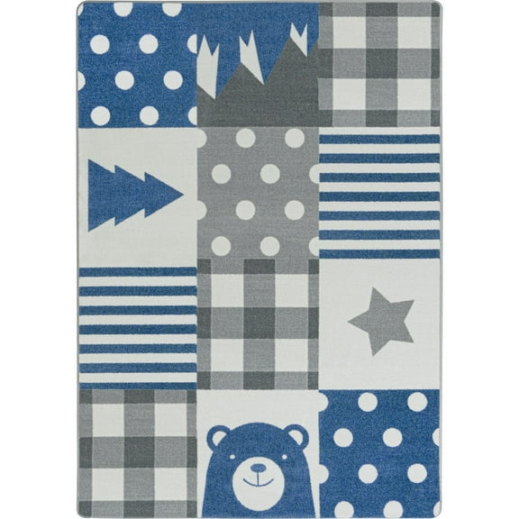 Patchwork Boy 7'8" x 10'9" area rug in color Blue Skies