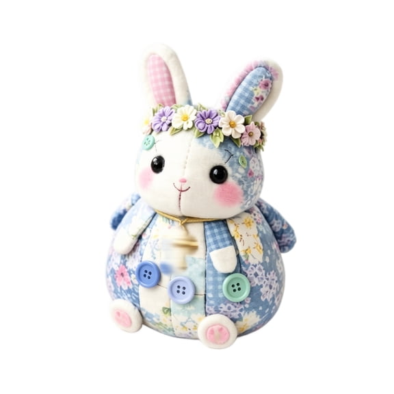 Patchwork Bunny DIY Kit, Handmade Sewing Craft Kit for Bunny Making, Cute DIY Patchwork Animal Sewing Kit, Beginner Friendly Craft Set for Adults, Creative Handmade Gift for Craft Lovers