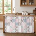 thumbnail image 1 of Patchwork Cabinet Curtains for Kitchen 32"W x 55"L, Rustic Pink Rose Bouquets Bow Ties Gingham Stripes Pantry Curtain Skirt Magic Tape Short Curtains Decor Privacy Panel for Utility Closet Bathroom, 1 of 9